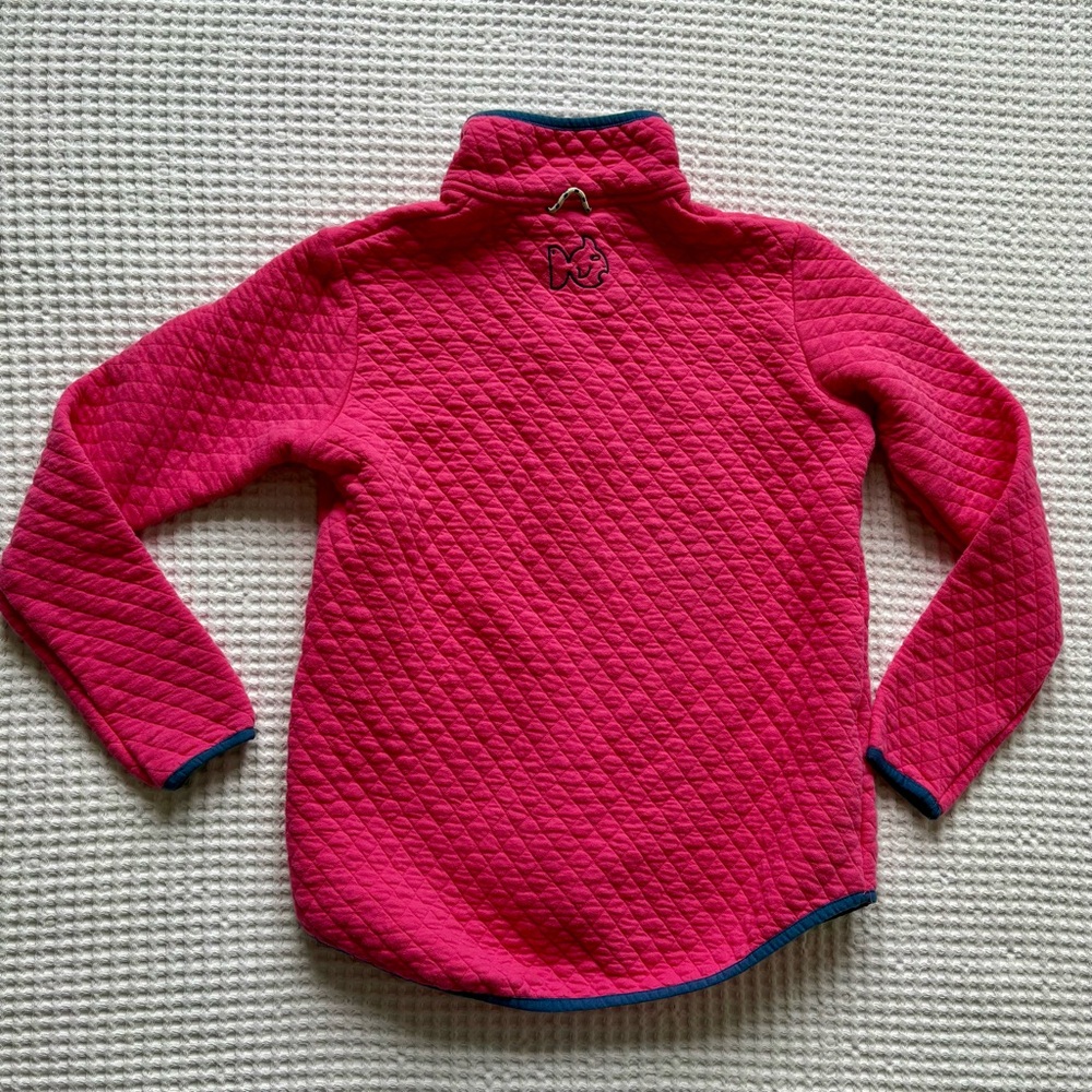 Prodoh Quilted Quarter Zip Pullover Pink Navy Trim Coastal Outdoor Size Small - Picture 6 of 7